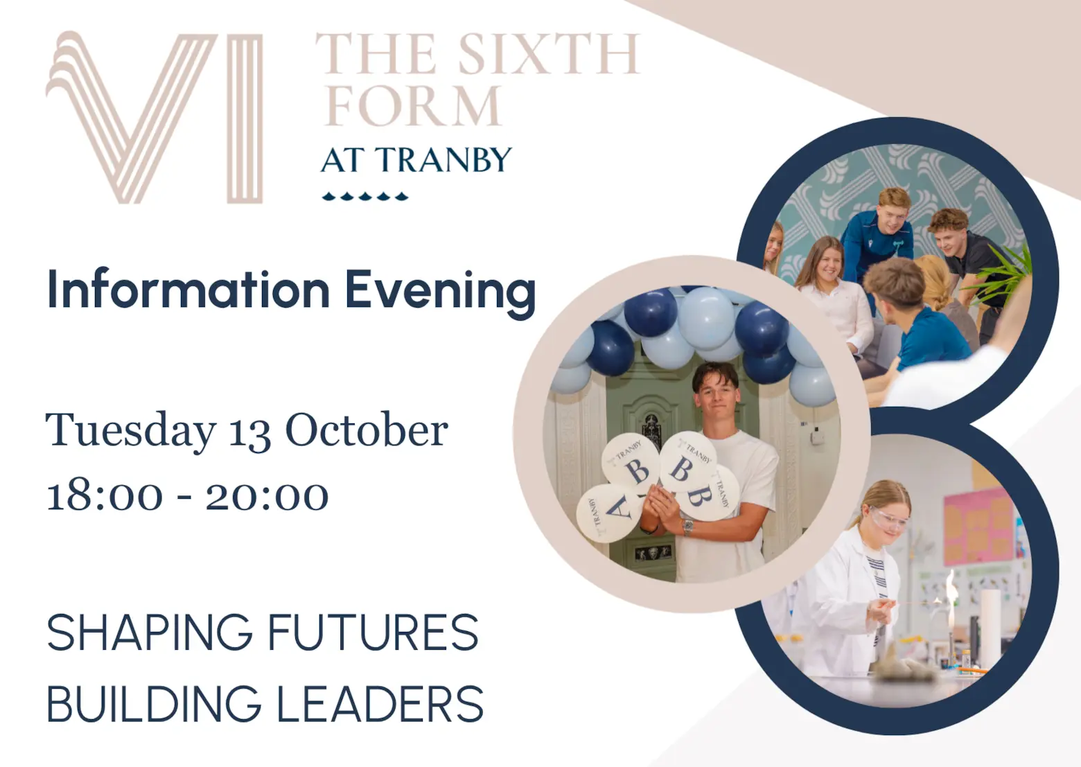 Tranby Sixth Form Open Evening 2026